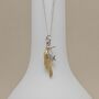 Rhodium And Gold Plated Woodpecker Charm Necklace, thumbnail 2 of 3
