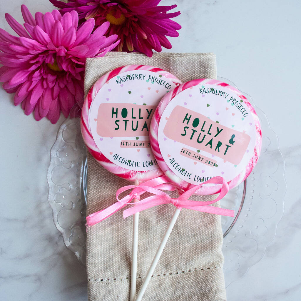 Heart Confetti Wedding Favour Giant Lollipops By Holly's Lollies
