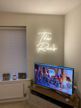 Personalised Family Name LED Lit Neon Sign, 4 of 5