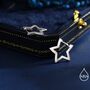 Sterling Silver Star Huggie Hoop Earrings, thumbnail 4 of 12
