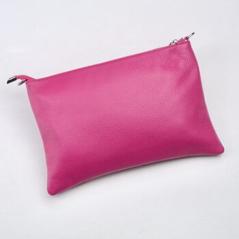 Personalised Monogram Large Leather Clutch Or Crossbody Bag, 8 of 9