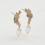 Hibiscus And Pearl Earrings, thumbnail 3 of 10