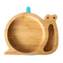 Bamboo Tableware Suction And Section Plate Snail Blue, thumbnail 3 of 3