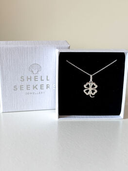 Four Leaf Clover Sterling Silver Necklace, 7 of 7