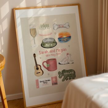 Personalised Favourite Couple Things Anniversary Print, 3 of 11