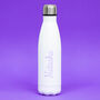Custom Name White Metal Thermos Water Bottle, thumbnail 1 of 6