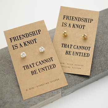 Gold Friendship Knot Earrings, 4 of 4