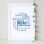 Personalised 40th Birthday Word Art Gift For Him, thumbnail 3 of 4