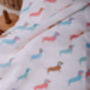 Muslin Square Dachshund Baby Burp Cloth Set Of Three, thumbnail 7 of 7