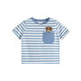 Luca Soft Blue Short Sleeve Stripe T Shirt, thumbnail 1 of 4