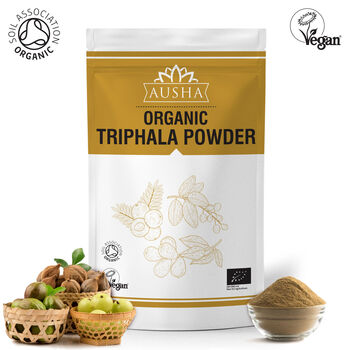 Ausha Organic Triphala Powder 100g Gut Health Digestion UK Certified Organic By Soil Association, 2 of 11