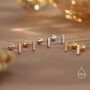 Sterling Silver Extra Tiny Cz Bar Screw Back Earrings, thumbnail 7 of 11