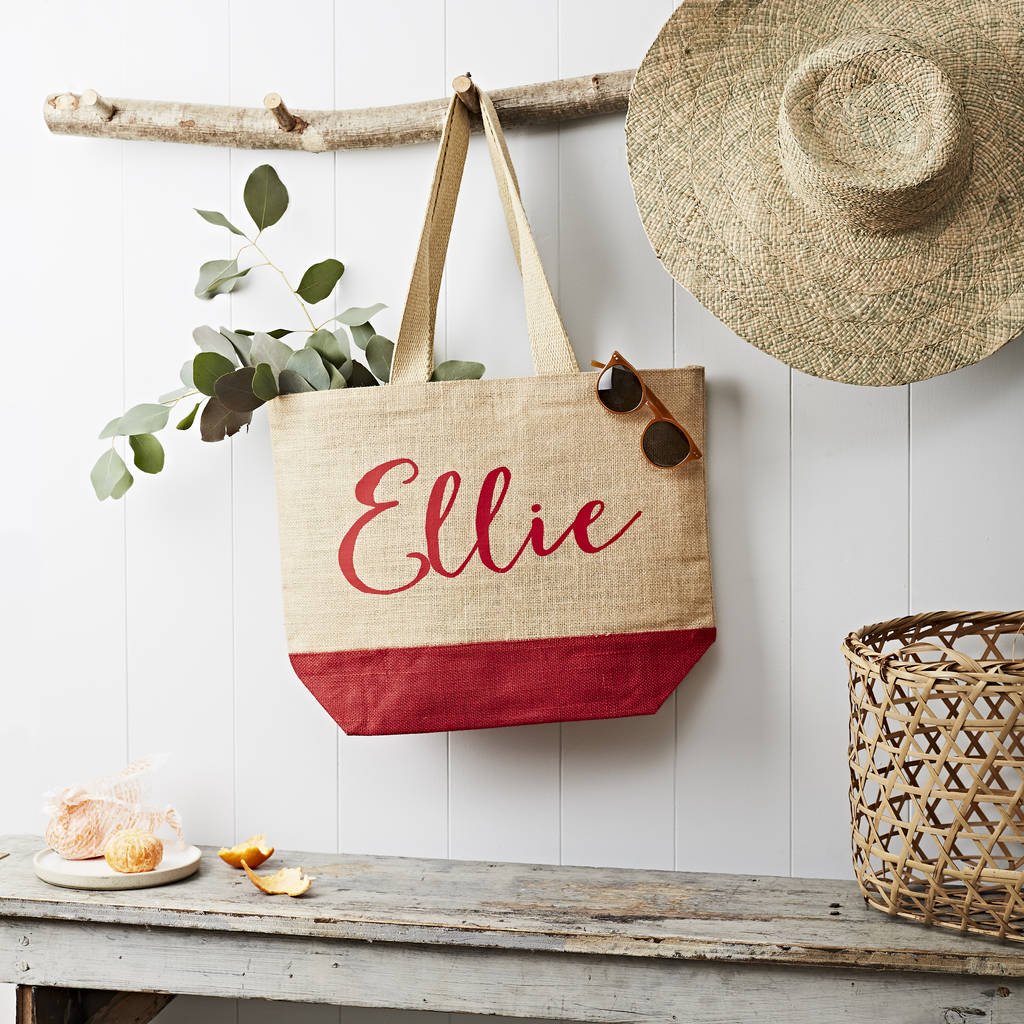 Personalised Name Shopping Bag Red