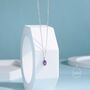 Extra Tiny Genuine Amethyst Oval Pendant Necklace, thumbnail 4 of 11