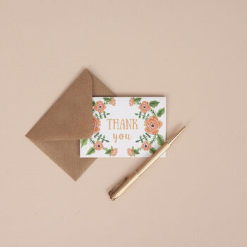 Set Of Six Floral Mini Thank You Cards, 10 of 11