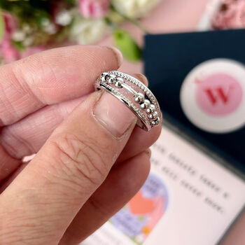 Silver Plated Fidget Anxiety Ring Worry Gift, 9 of 10