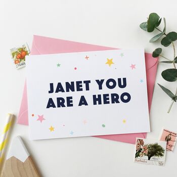You Are A Hero Personalised Thank You Card, 2 of 2
