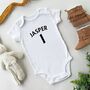 Personalised Football Shirt Style Baby Grow, T Shirt, thumbnail 1 of 4