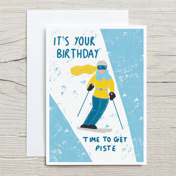 Funny Skiing Birthday Card For Her, 3 of 3
