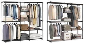 Portable Open Wardrobe Clothes Organiser Rack Shelves, 9 of 9