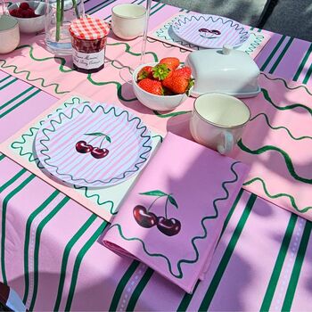 Pink And Green Squiggle Placemat, 3 of 5