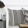 Stanley Stripe Soot Square Linen Cushion, thumbnail 1 of 5