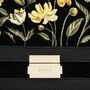 Black Botanical Velvet Embroidered Foldover Bag, thumbnail 3 of 7