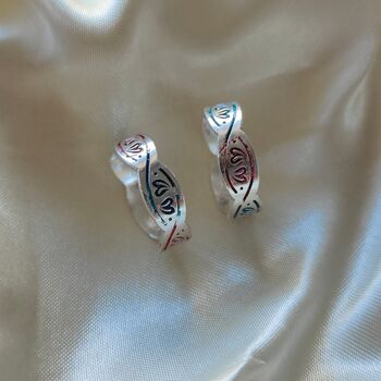 Silver Colourful Dna Muslim Band Adjustable Toe Ring, 3 of 6
