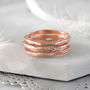 Textured Rose Gold Plated Silver Single Stacking Rings, thumbnail 1 of 2