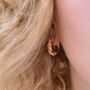 Zinnia Wildflower Gold Or Silver Chunky Floral Hoop Earrings, thumbnail 3 of 4