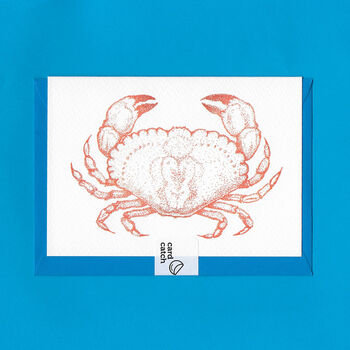 Hand Drawn Crab Illustrated Blank Greeting Card, 4 of 10