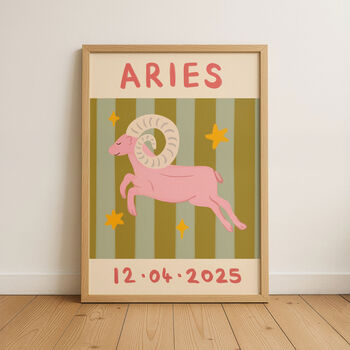 Horoscope Kids Personalised Birthday Art Print, 3 of 12
