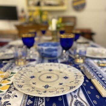 Blue And White Provencal Tablecloth Castellane, 2 of 2