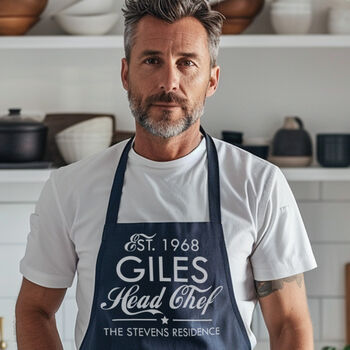 Personalised Head Chef Apron, Cooking Gift, 3 of 12