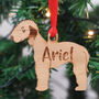 Bedlington Terrier Personalised Wooden Dog Decoration, thumbnail 5 of 8