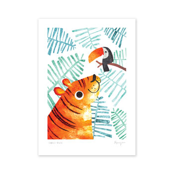 Tiger And Toucan A4 Recycled Art Print, 3 of 4