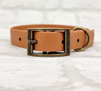 Waterproof Dog Collar And Lead Set Light Brown, 2 of 3