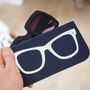 Navy Blue And Silver Leather Sunglasses Case, thumbnail 6 of 10