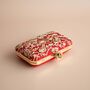 Amna Red Silk Clutch, thumbnail 2 of 4