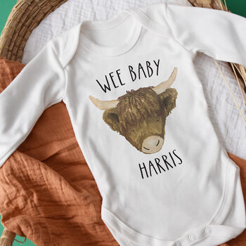 Personalised Highland Cow Baby Vest, 2 of 5