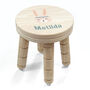 Personalised Cute Bunny Kids Wooden Stool, thumbnail 5 of 6