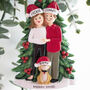 Personalised Couple With Cat Hanging Decoration, thumbnail 1 of 2