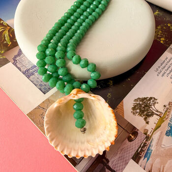 Green Beaded Shell Necklace, 4 of 7