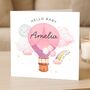 Personalised Welcome Baby Girl Card Balloon, thumbnail 1 of 8