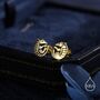 Sterling Silver Rolled Up Armadillo Stud Earrings, thumbnail 4 of 12