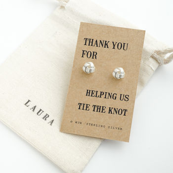 Thank You Bridesmaid Knot Earrings, 6 of 8