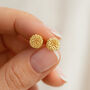 Gold Plated Sterling Silver October Birth Flower Marigold Stud Earrings, thumbnail 1 of 7