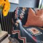 Navy Blue Aztec Blanket And Furniture Throw, thumbnail 5 of 11