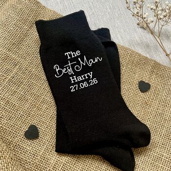Personalised The Best Man Wedding Day Socks, 2 of 3