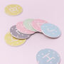 G Decor Alphabet Polka Dot Ceramic Anti Slip Coaster, thumbnail 4 of 10